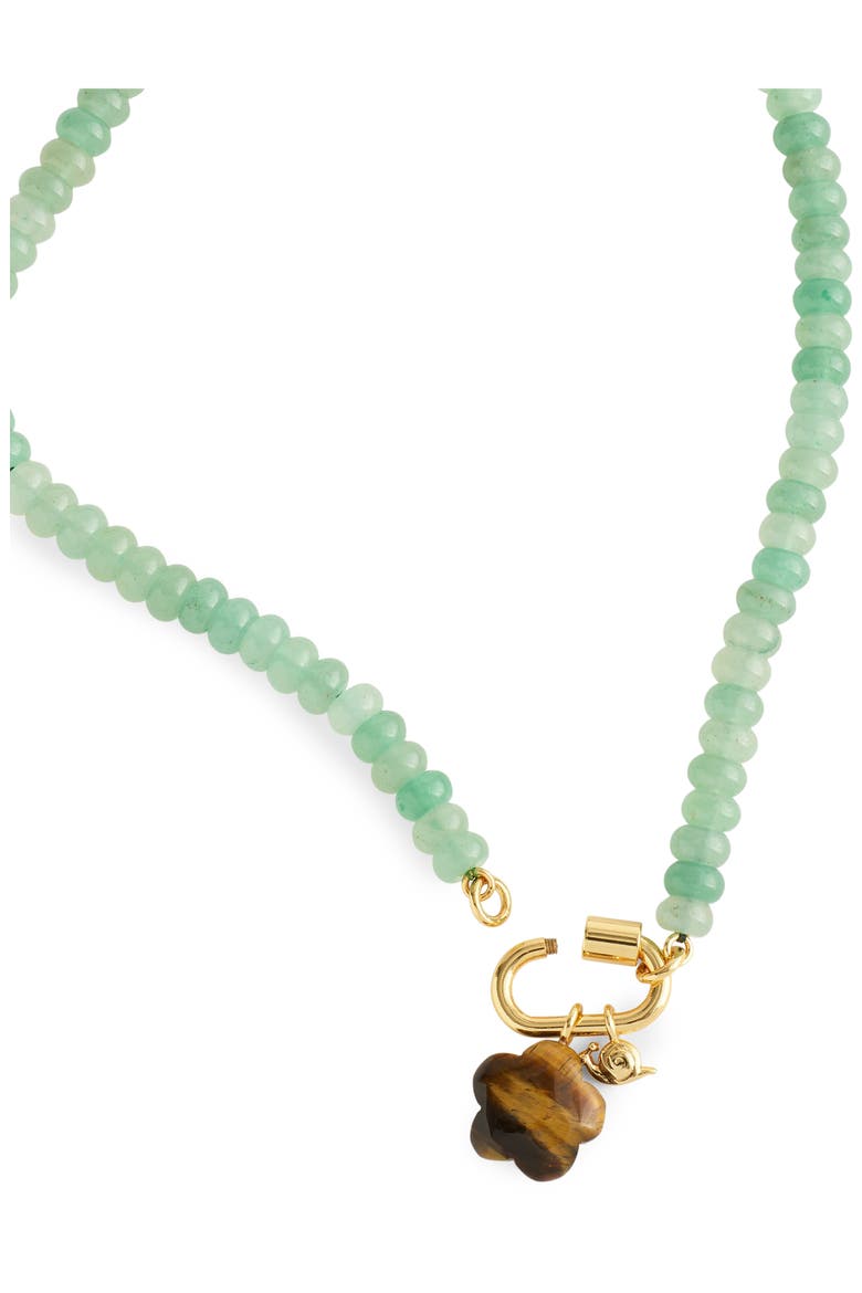 Snail Carabiner Beaded Necklace, Alternate, color, ANTIQUE JADE