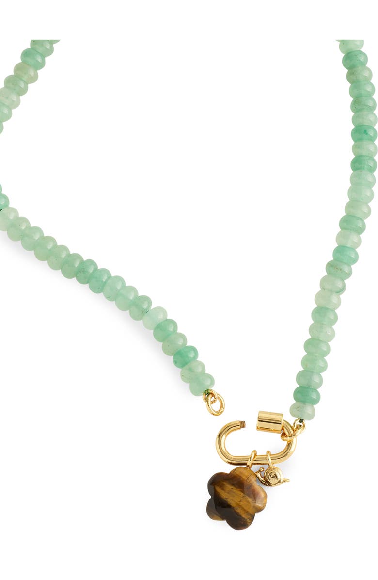 Madewell Snail Carabiner Beaded Necklace, Alternate, color, Antique Jade