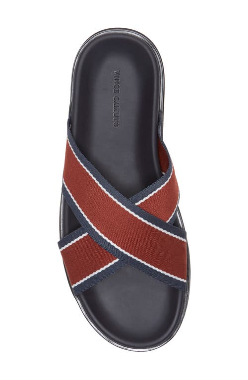 Vince Camuto Perynne Crossover Slide Sandal In Burnt Sienna