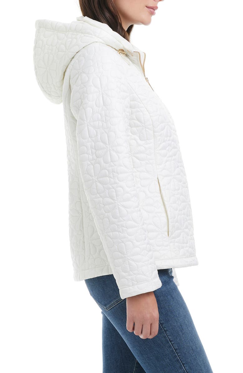 Kate Spade New York spade floral quilted jacket, Alternate, color, Cream