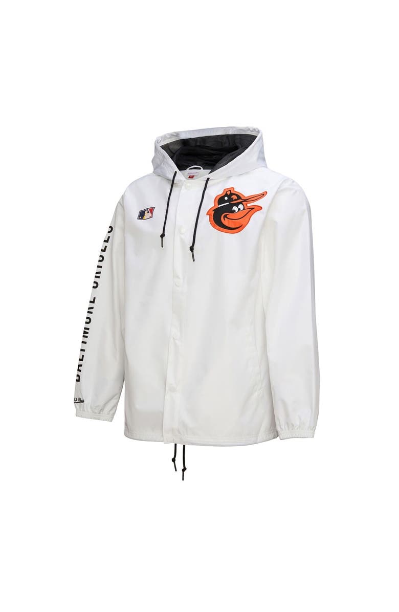 Mitchell & Ness Men's Mitchell & Ness White Baltimore Orioles Vintage Full-Snap Hooded Coaches Jacket, Alternate, color, White