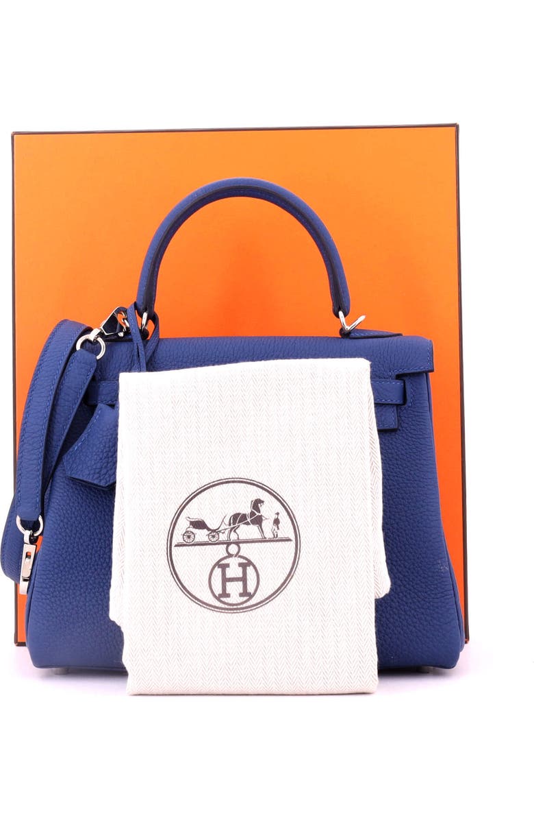 Pre-Owned Hermes Kelly Handbag Blue Togo with Palladium Hardware 25, Alternate, color, Bleu Tie