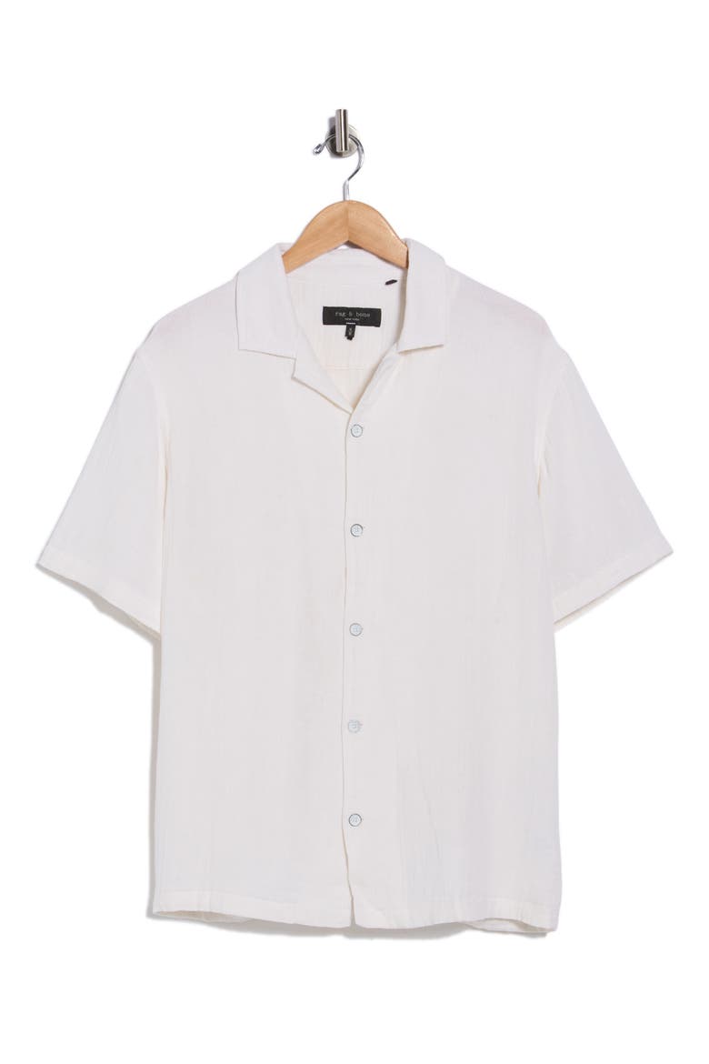 Alan Cotton Gauze Camp Shirt, Alternate, color, WHITE