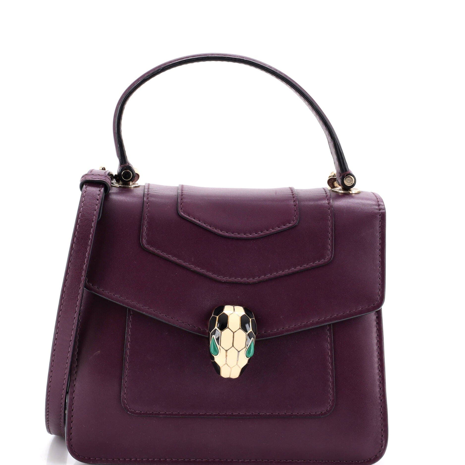 Serpenti Forever Top Handle Bag Leather Small, Main, color, Red