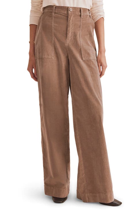 Colette Patch Pocket Wide Leg Corduroy Pants