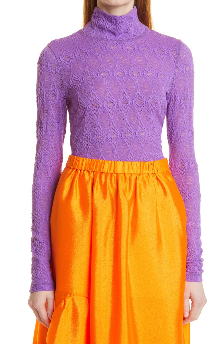 Baum und Pferdgarten Jodi Fitted Lace Turtleneck, Main, color,