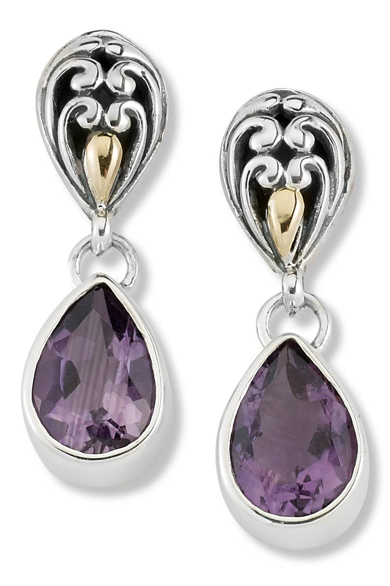 Pear Drop Earrings, Main, color, PURPLE