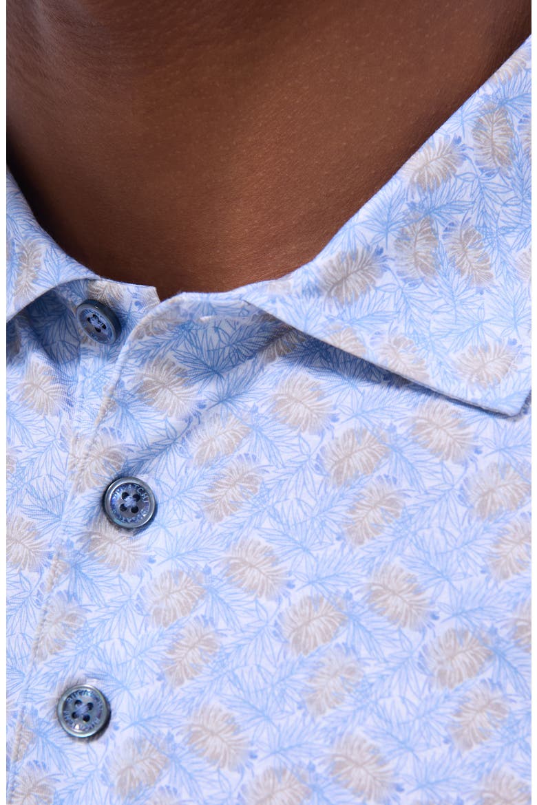 Victor OoohCotton® Leaf Print Polo, Alternate, color, AIR BLUE