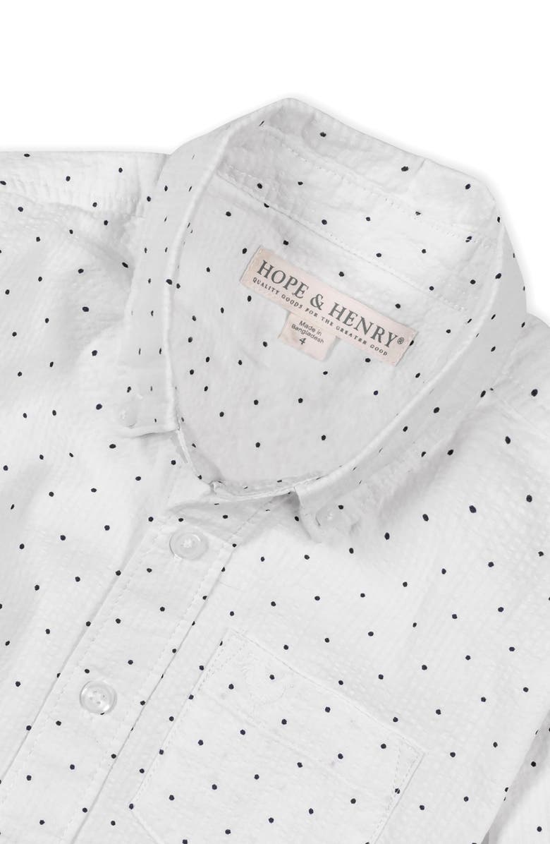 Hope & Henry Kids' Organic Long Sleeve Seersucker Shirt, Alternate, color, Delft Dot Seersucker