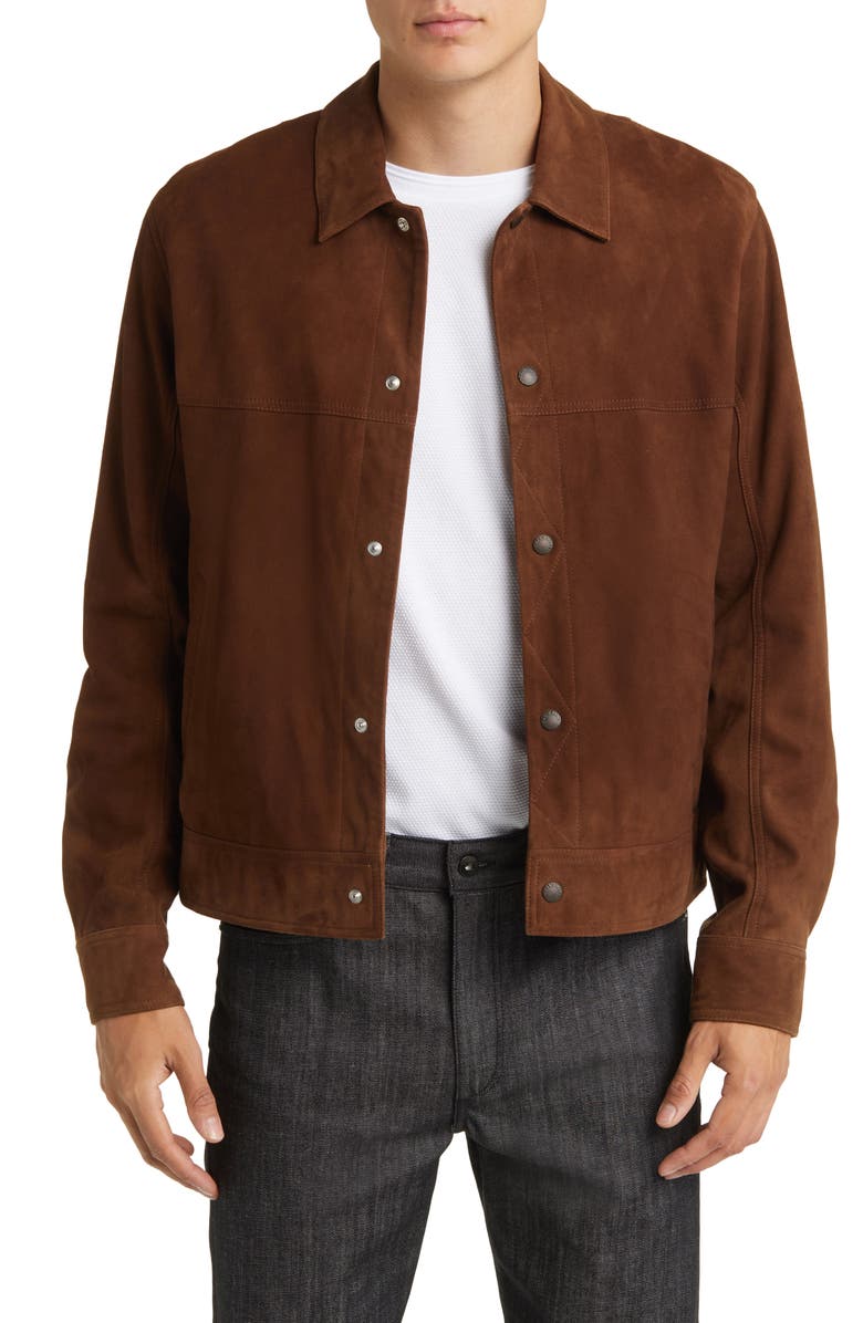 rag & bone Owen Suede Trucker Jacket, Main, color, 