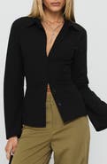 Princess Polly Eryx Tie Back Cotton Button-Up Shirt
