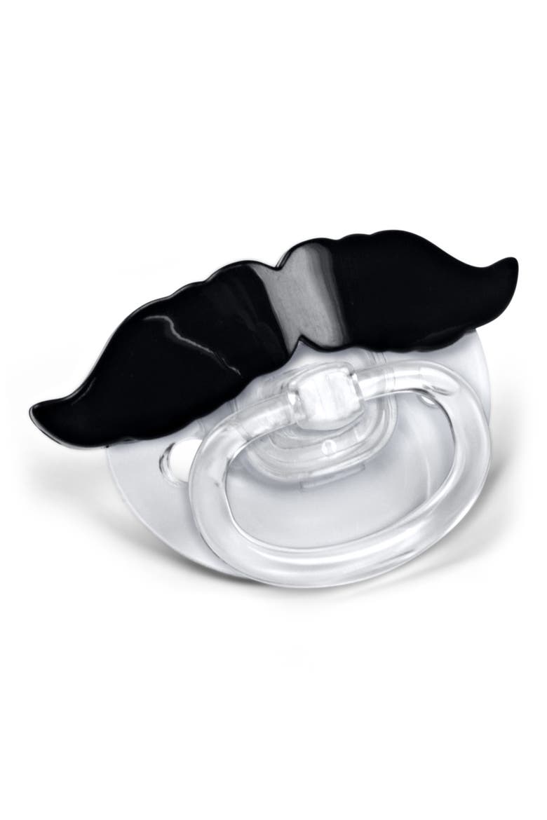 'Mustache' Pacifier, Alternate, color, BLACK