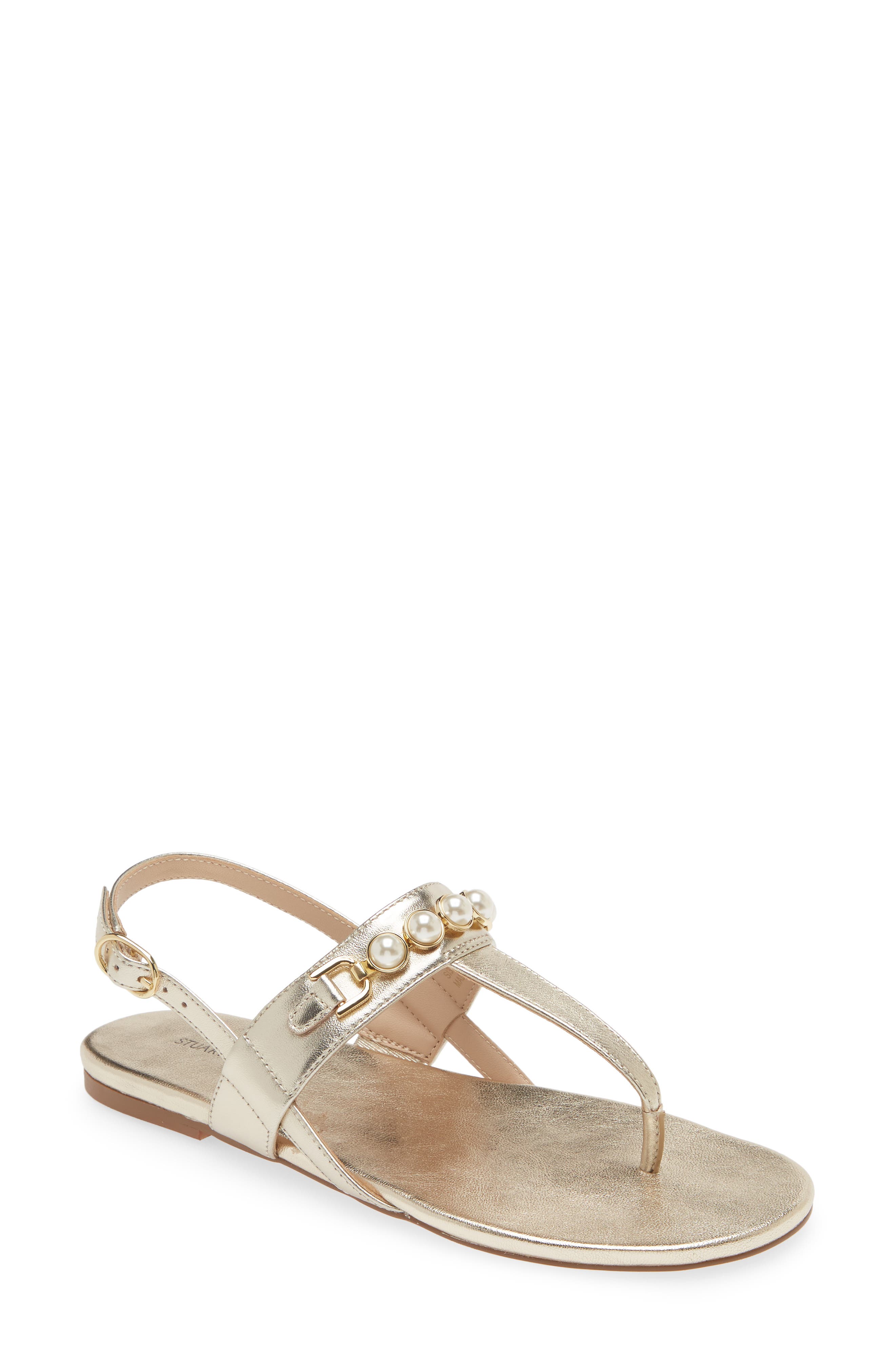 Stuart Weitzman Pearla T-Strap Slingback Sandal, Main, color, 