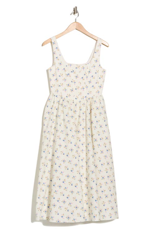 Floral Corset Sleeveless Midi Dress