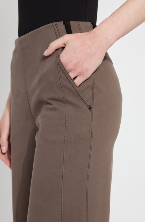 Lyssé Lysse Franca Seamed Crop Wide Leg Knit Jeans In Brown