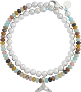 Emma Rae Women's Sterling Silver & Gemstone Double-Layer "Whale Tail" Bracelet