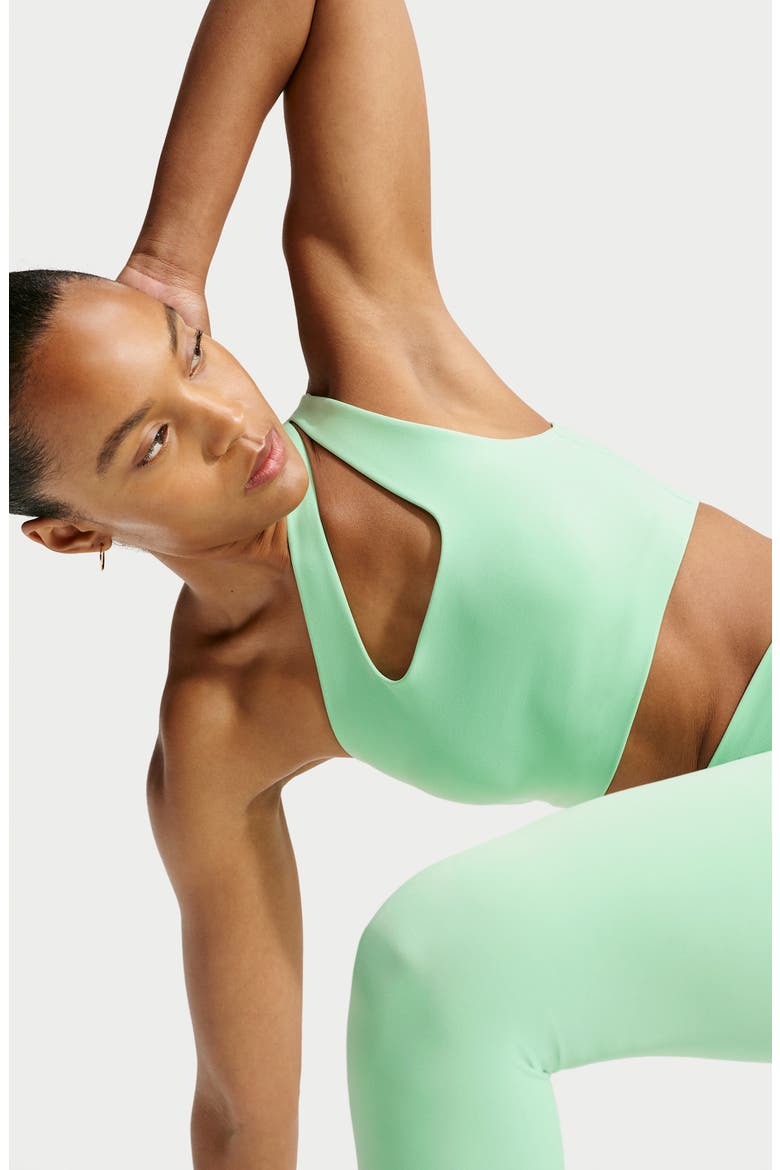 Dri-FIT Cutout Medium Impact Sports Bra, Alternate, color, CUCUMBER CALM/ COOL GREY