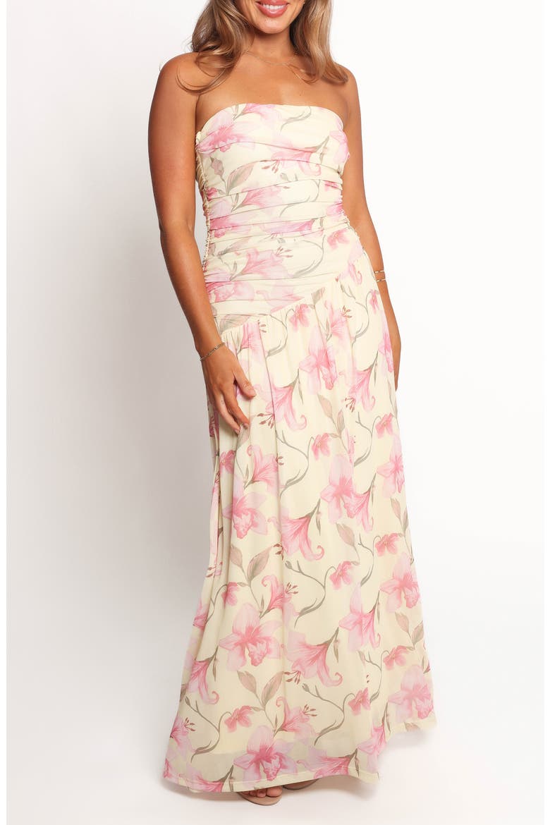 Calypso A-Line Gown, Main, color, YELLOW FLORAL