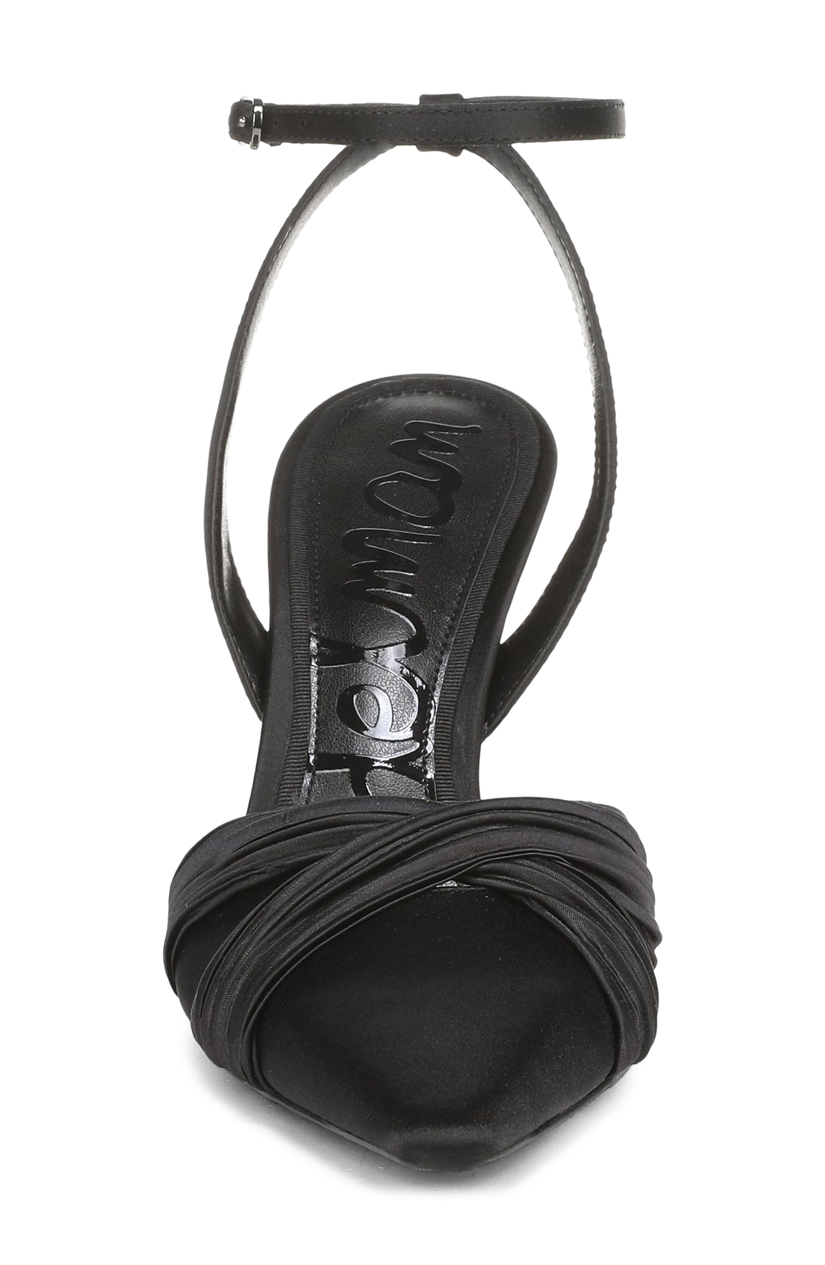 Patrice Pointed Toe Ankle Strap Pump, Alternate, color, BLACK