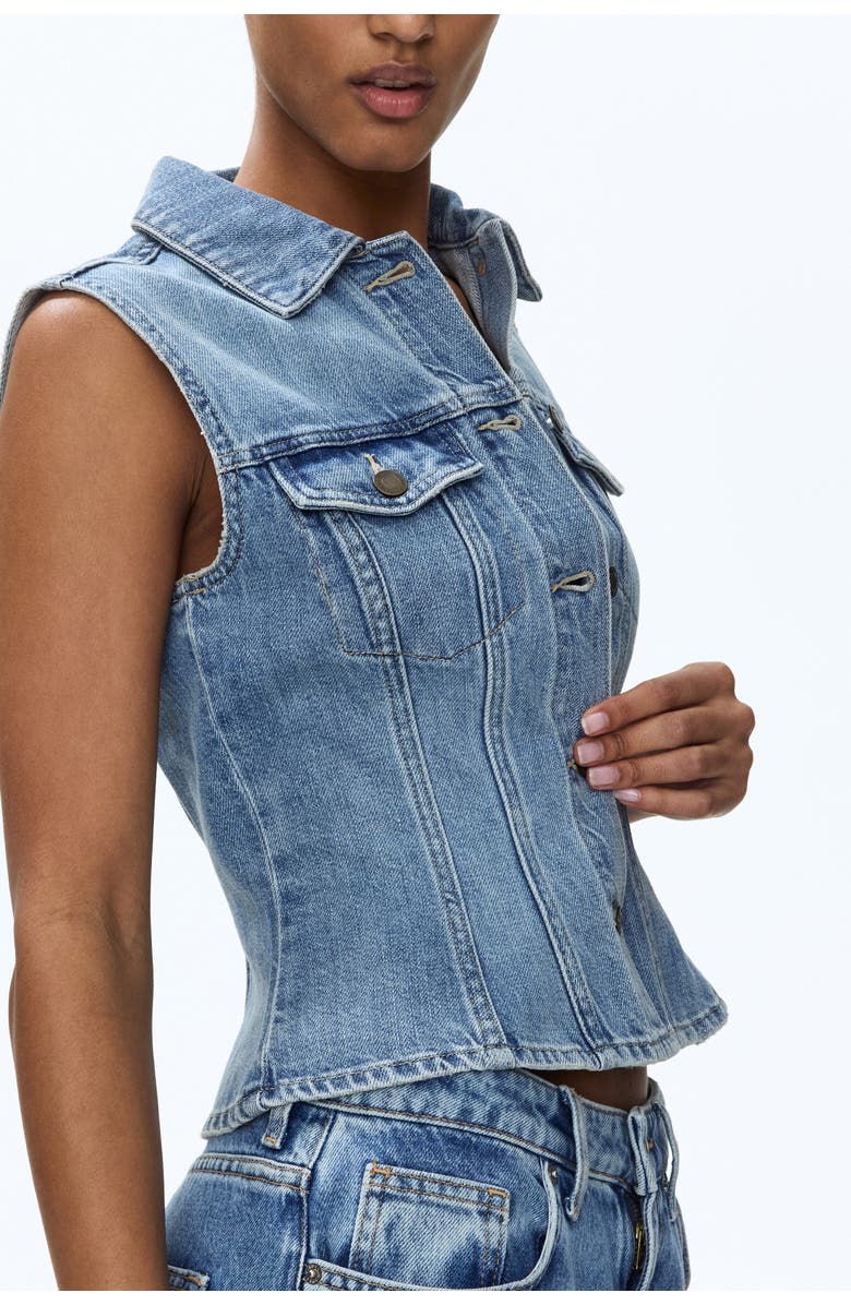 H&M Denim Waistcoat, Alternate, color, Light Denim Blue
