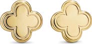 DEVATA Clover Stud Earrings in Gold Plated Sterling Silver