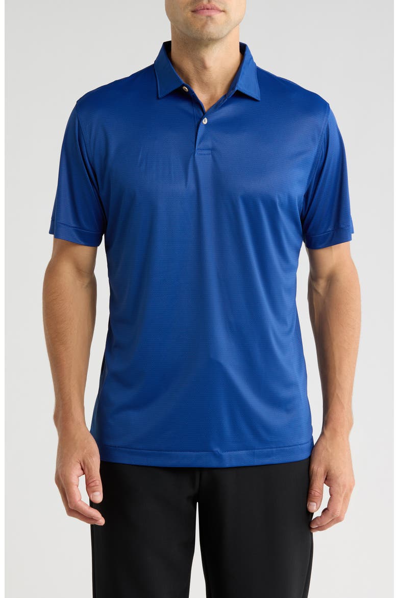 Featherweight Geo Link Print Performance Knit Polo, Main, color, TIDE