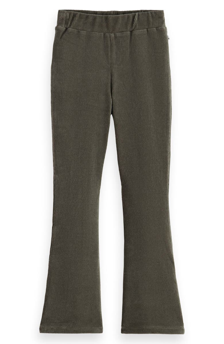 Scotch & Soda Kids' Rib Velvet Knit Flare Leggings, Main, color, Thyme