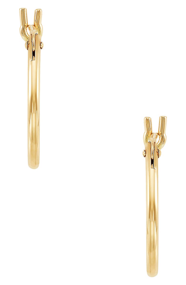 Frankie & Zoe Slim Hoop Earrings, Alternate, color, Yellow Gold