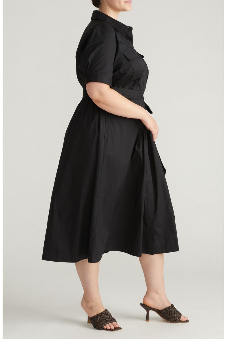 City Poplin Maxi Shirtdress, Alternate, color, BLACK