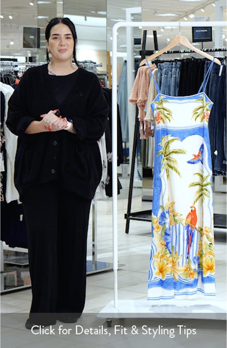 Bianca Mixed Print Linen Blend Dress, sales video thumbnail