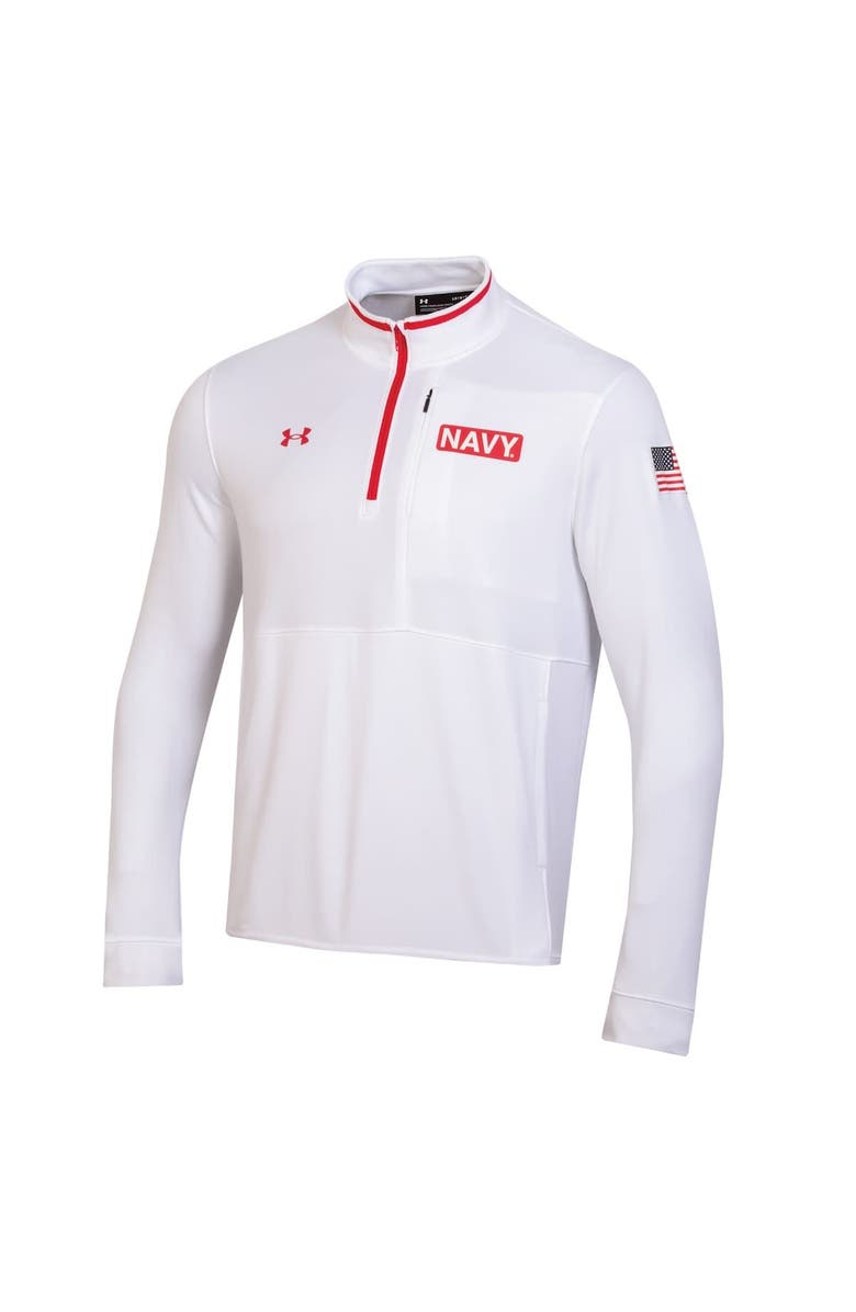 Under Armour Men's Under Armour White Navy Midshipmen 2022 Special Games Quarter-Zip Pullover Top, Alternate, color, 