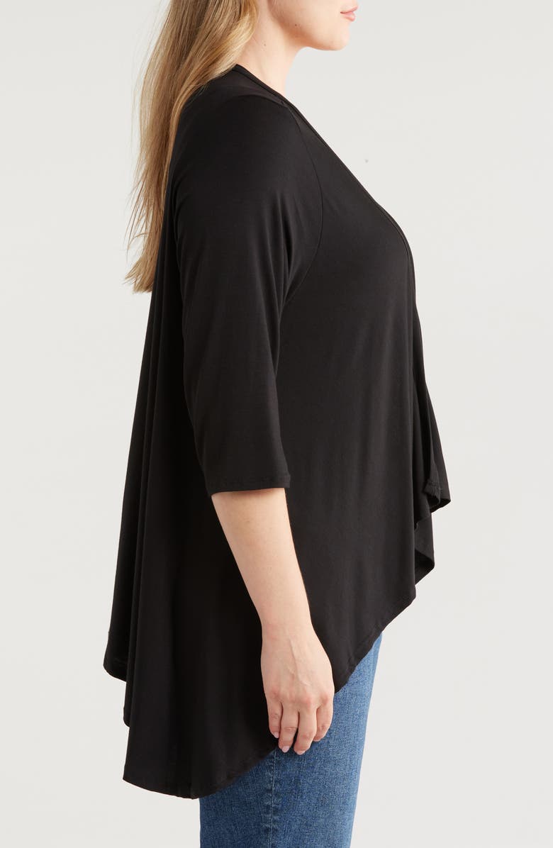 24seven Comfort Apparel Open Front Cardigan, Alternate, color, Black