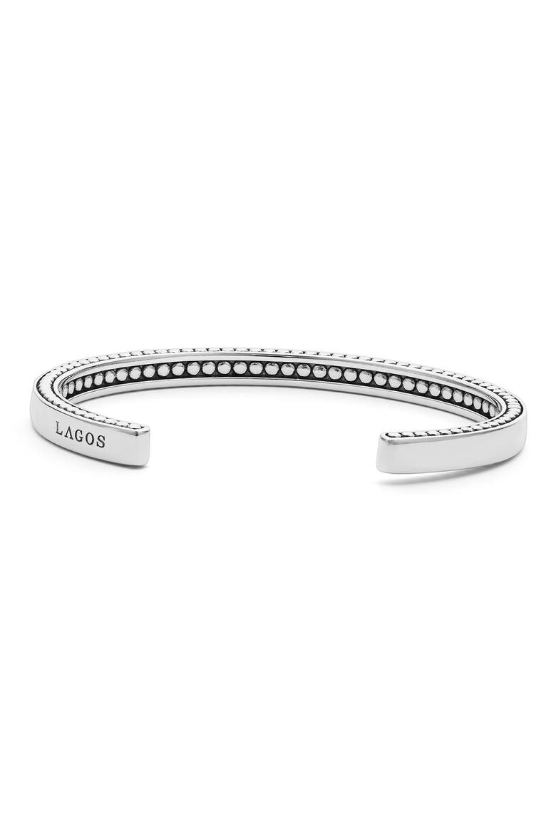 Men's Anthem Sterling Silver Caviar Cuff Bracelet, Alternate, color, SILVER
