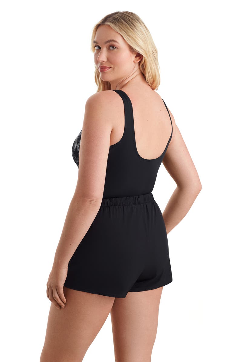 ShapeSolver Sport Scoopneck Runaround Chlorine Resistant One-Piece Swimsuit, Alternate, color, Linked Up