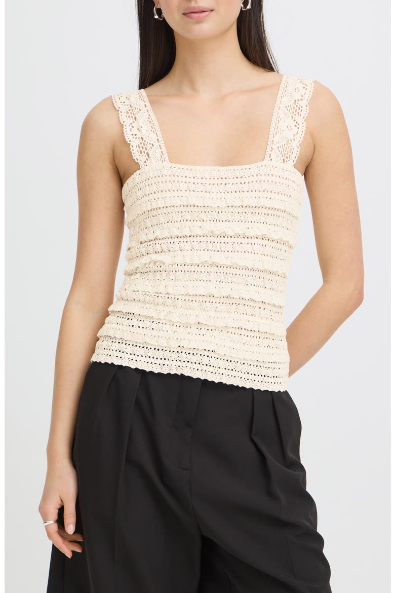 Open Knit Tank Top, Main, color, CLOUD DANCER