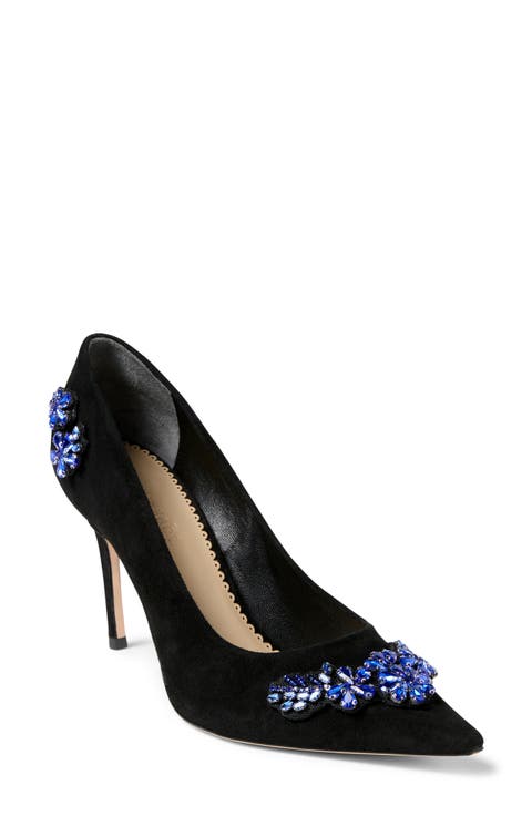 Appliqué Pointed Toe Pump