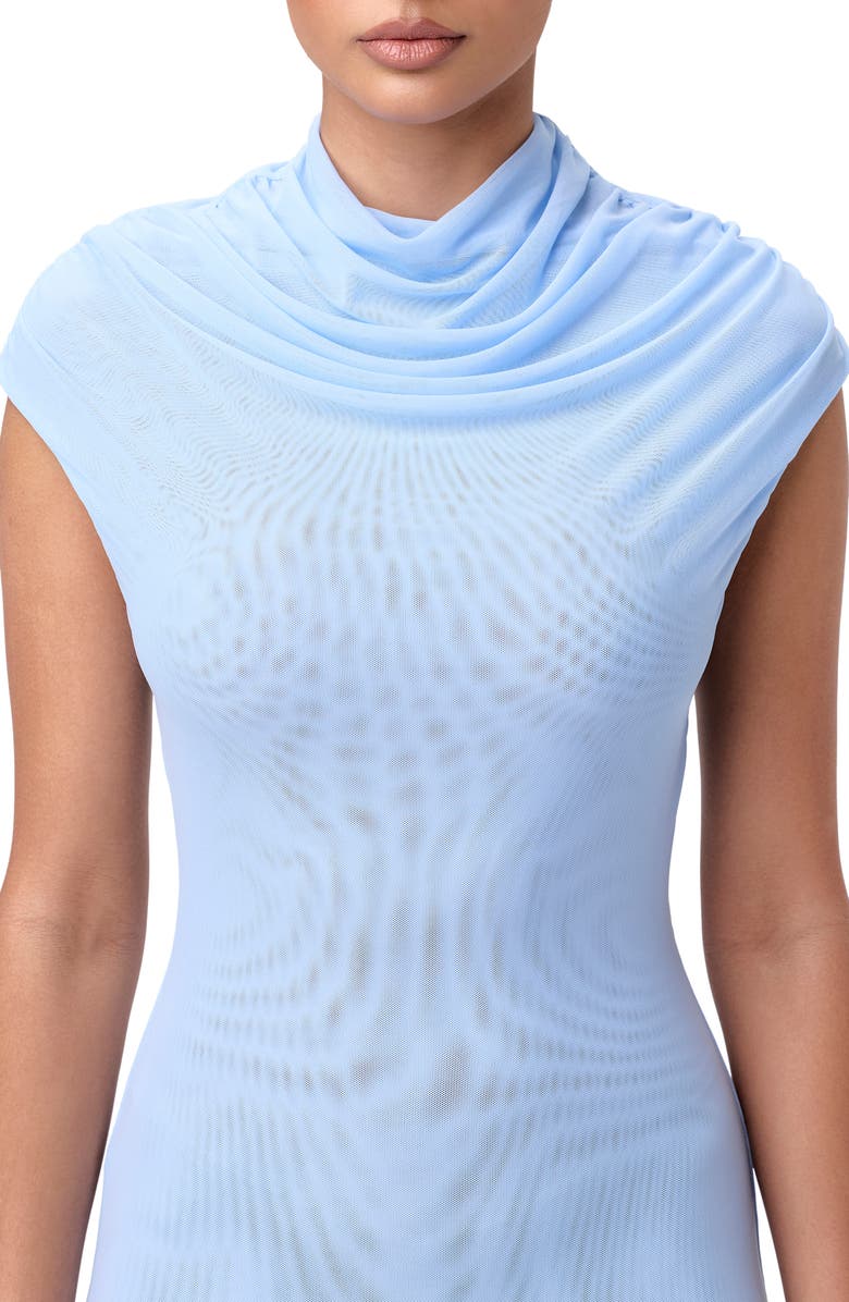 Naked Wardrobe Drapey Mesh Maxi Cocktail Dress, Alternate, color, 