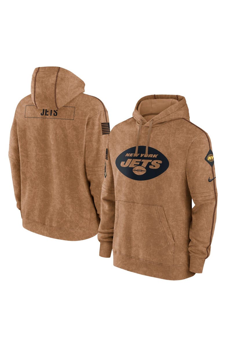Nike Men's Nike  Brown New York Jets 2023 Salute To Service Club Pullover Hoodie, Main, color, 