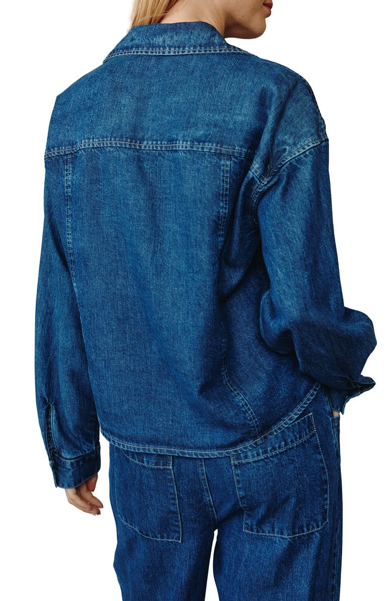 Bella Dahl Denim Shacket, Alternate, color, Deep Blue Rinse
