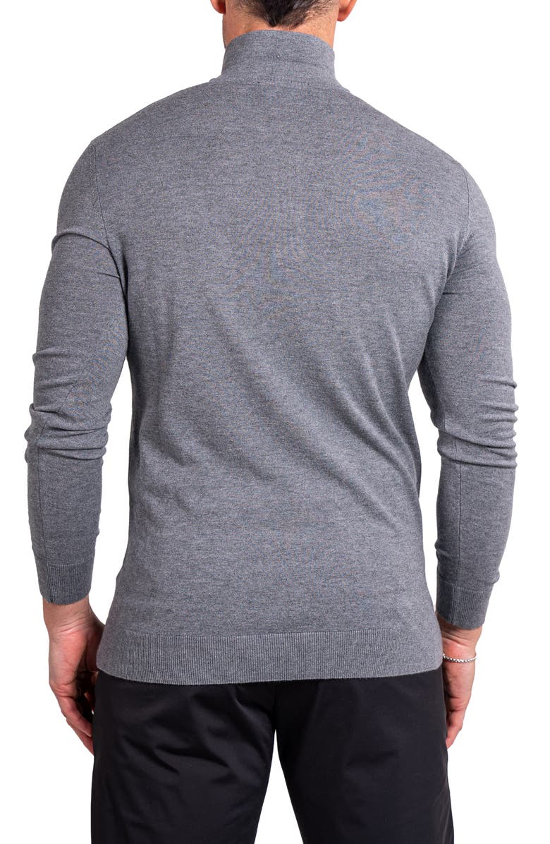 Maceoo Knitted Passion Quarter Zip Sweater, Alternate, color, Grey