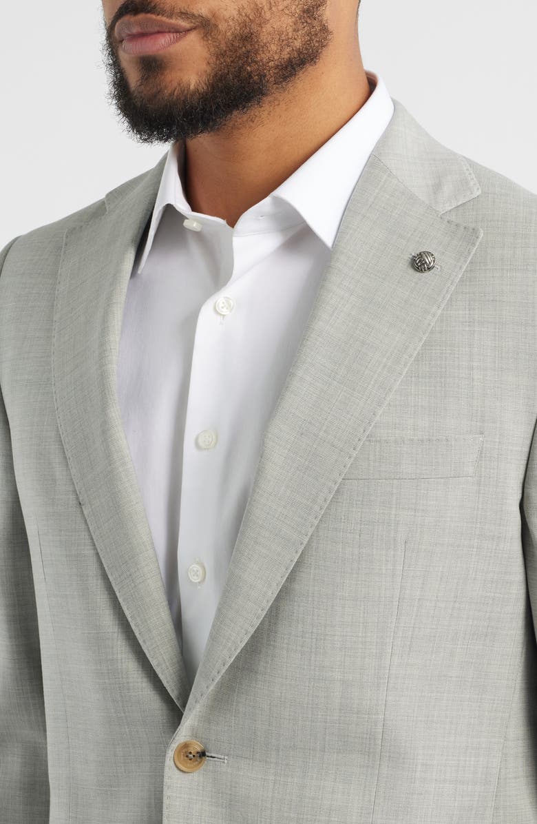 Jack Victor Esprit Contemporary Fit Light Grey Mélange Stretch Wool Suit, Alternate, color, Light Grey