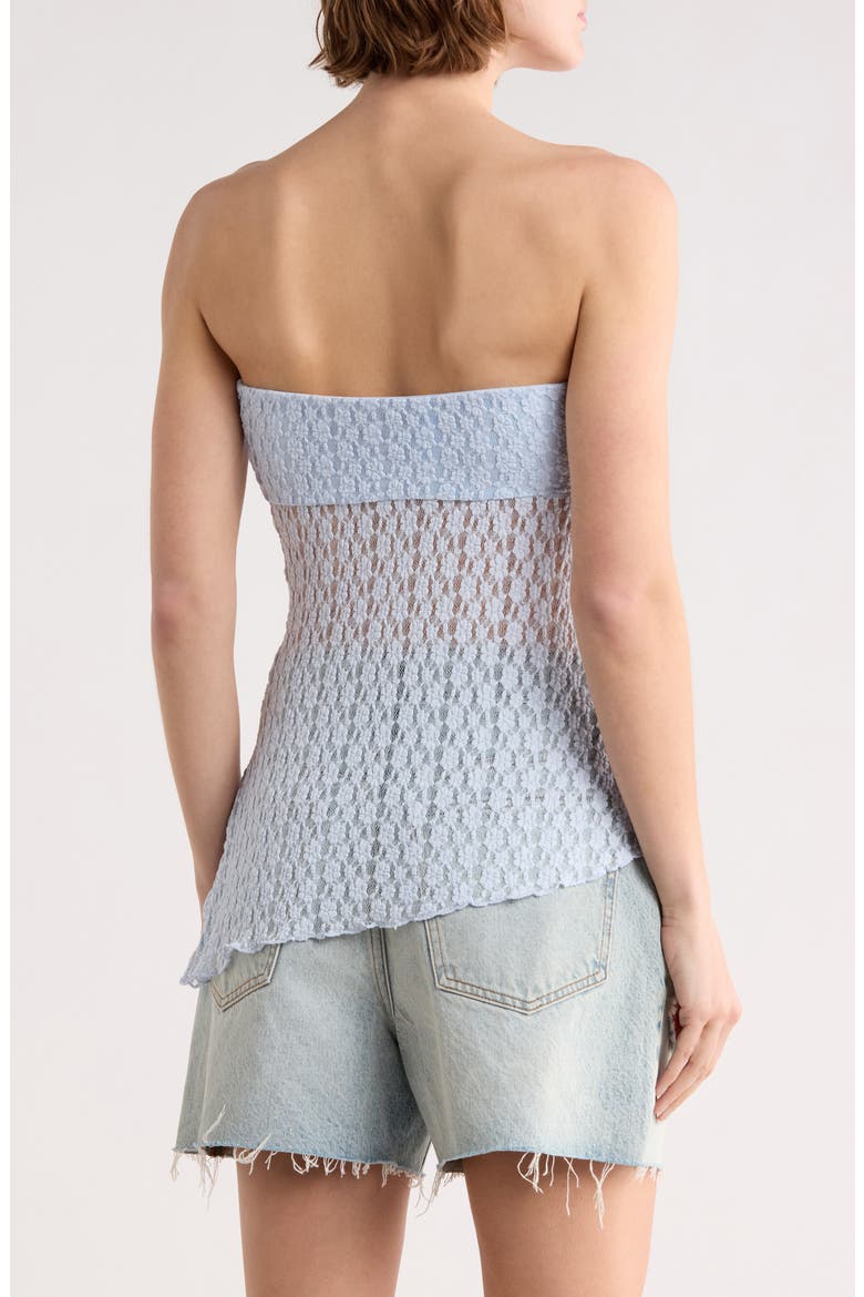 Lace Asymmetrical Hem Tube Top, Alternate, color, BLUE BIRD
