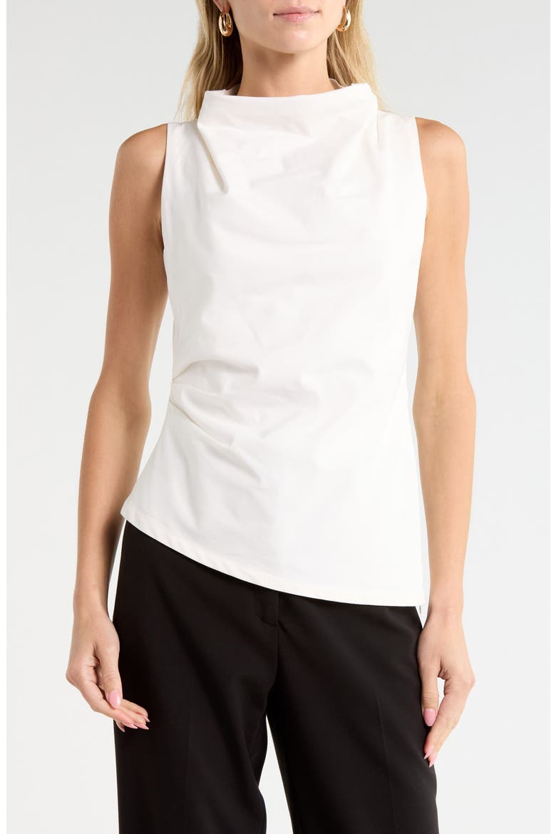 Caden Cowl Neck Cotton Top, Main, color, OFF WHITE