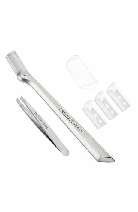 TWEEZERMAN 2-Pack Brow Razor & Mini Tweezer Set