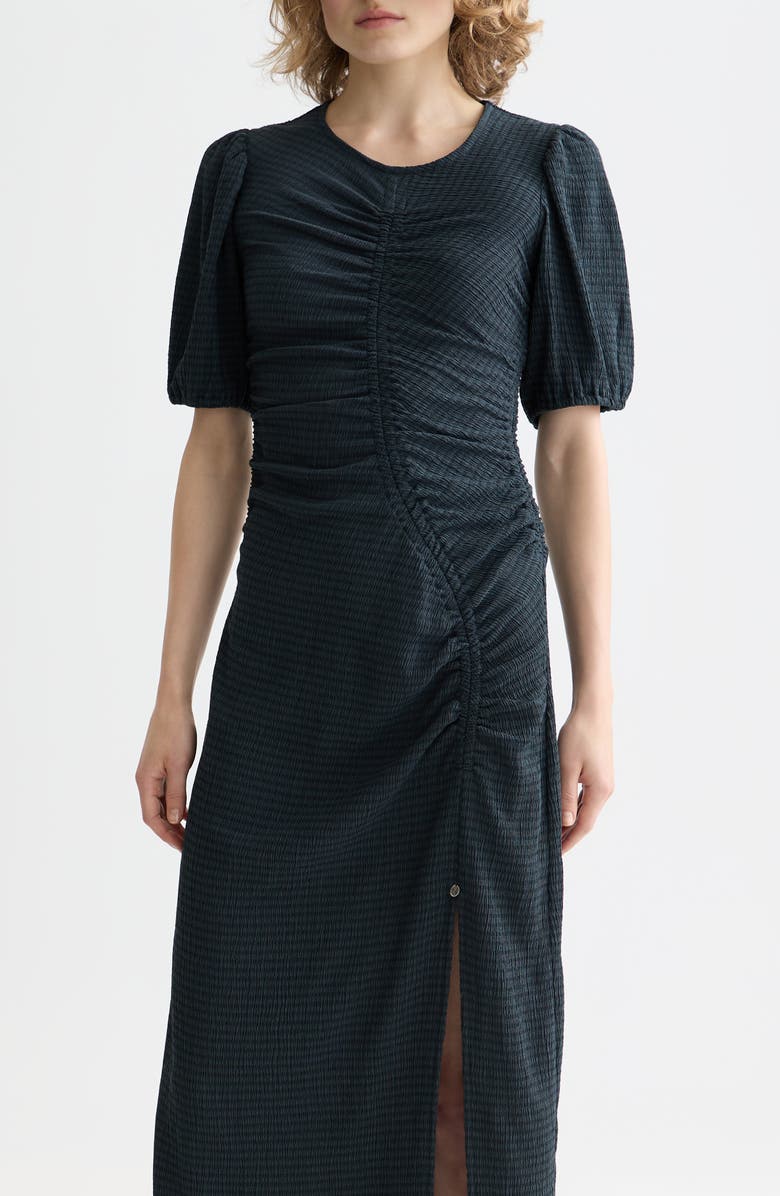 Scotch & Soda Open Structured Jersey Midi Dress, Alternate, color, Carbon