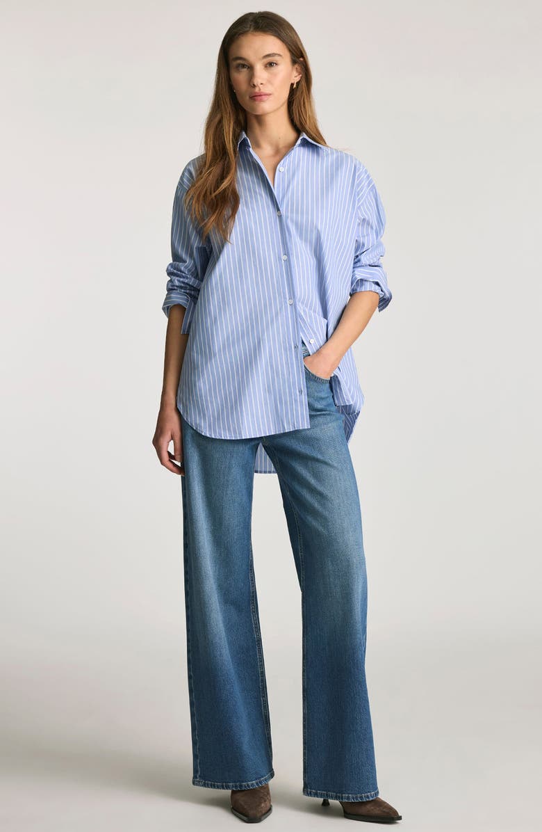 Mavi Jeans Stripe Relaxed Fit Cotton Button-Up Shirt, Alternate, color, 