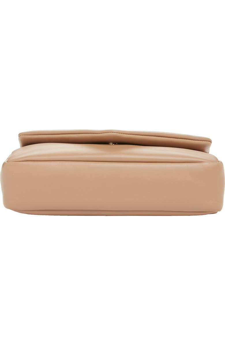 Saint Laurent Calypso Lambskin Leather Shoulder Bag, Alternate, color, Dark Toffee