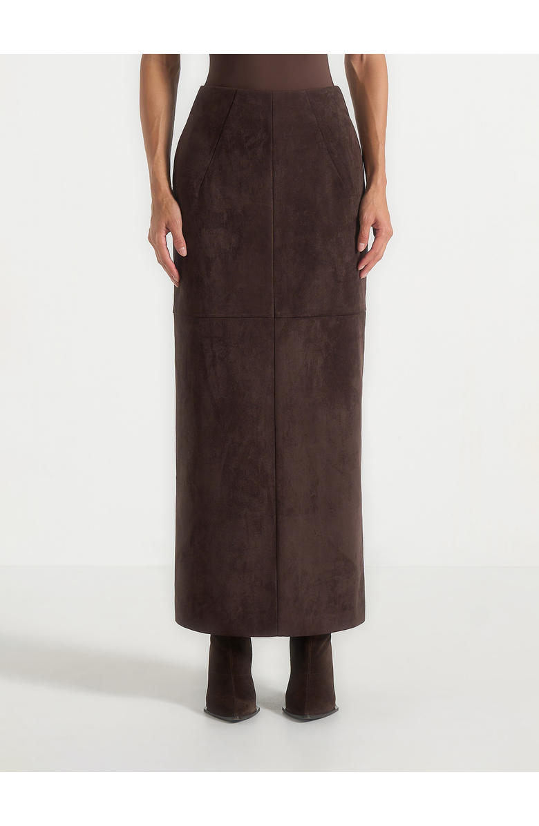 Manière De Voir Celie Suede Maxi Skirt, Alternate, color, Brown