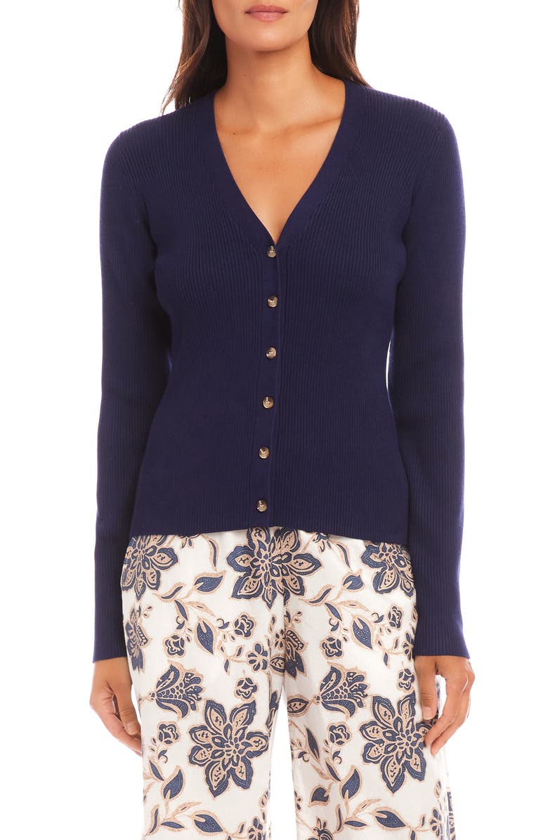 Karen Kane Rib Cardigan, Main, color, Navy