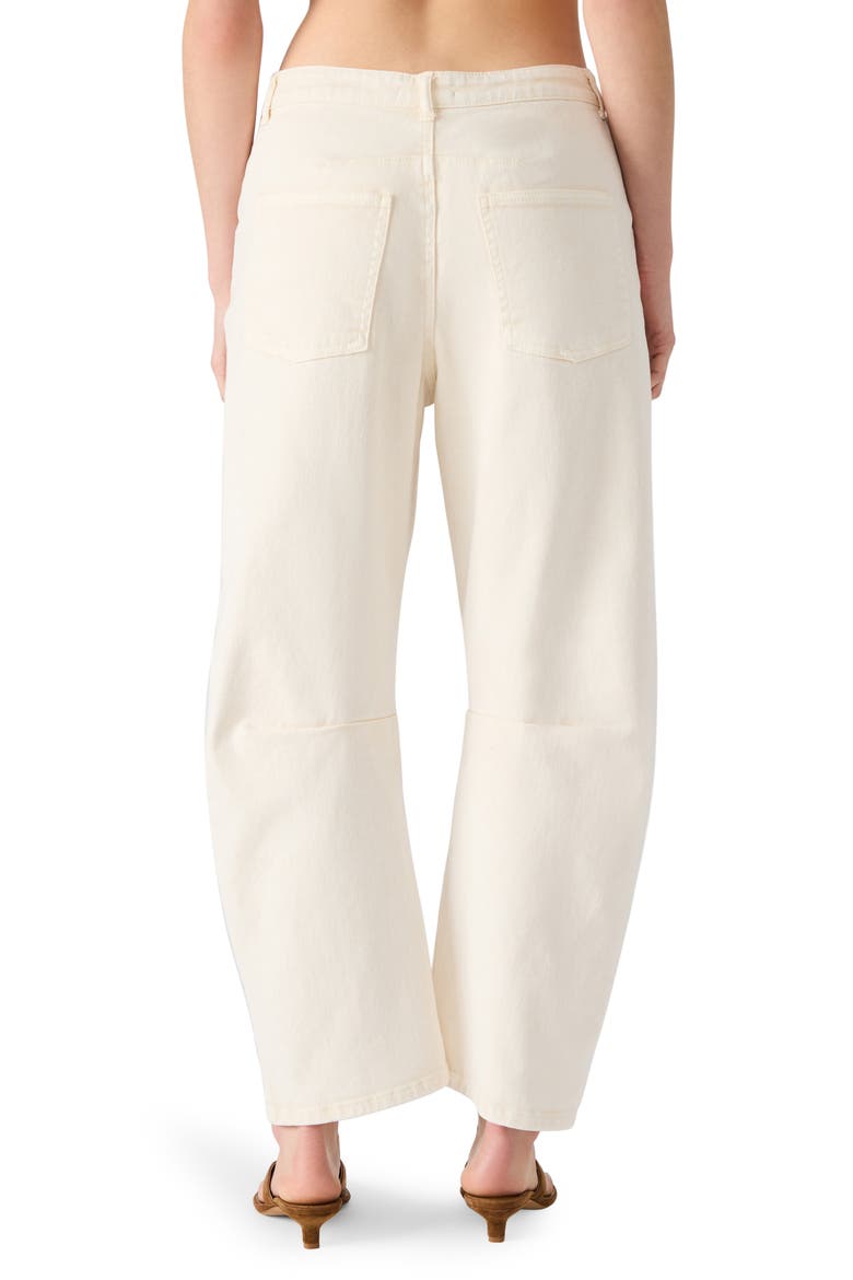 Mid Rise Barrel Leg Jeans, Alternate, color, CREAM